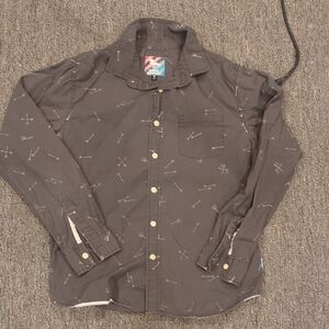 Modern Amusement Gray Casual Button Down Shirt